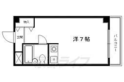 コーポ出町柳 ワンルームの間取図画像