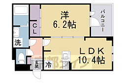 パインオーク A 1LDKの間取図画像