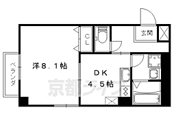 プレステージ翼 1DKの間取図画像