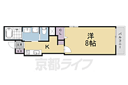 レガリア京都烏丸 1Kの間取図画像