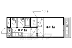 プレアール船橋 1Kの間取図画像