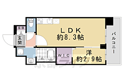 京都市南区東九条南石田町マンション 1LDKの間取図画像
