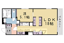 京都市下京区中堂寺鍵田町マンション 1LDKの間取図画像