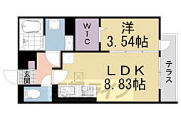 アイル京都宇治西 1LDKの間取図画像