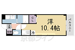 ジェルメ 1Kの間取図画像
