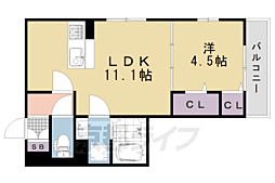 レガート2 1LDKの間取図画像
