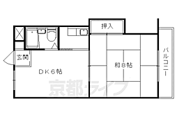 シェーンハイツ苗代 1DKの間取図画像