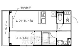 DOMEURESEPTETOILES椥辻 1LDKの間取図画像
