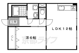 関生ハイツ 1LDKの間取図画像