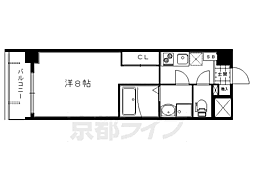 インベスト京都修学院 1Kの間取図画像