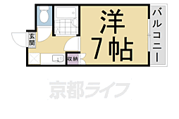 京都地下鉄東西線 西大路御池駅 徒歩6分の賃貸マンション 1階1Kの間取り