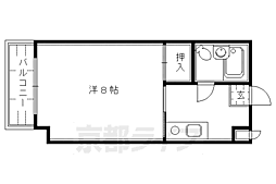 阪急京都本線 大宮駅 徒歩8分の賃貸マンション 3階1Kの間取り