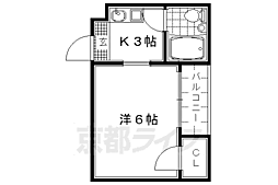 阪急京都本線 西院駅 徒歩5分の賃貸マンション 3階1Kの間取り