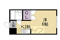 マンションラーク 2階1Kの間取り