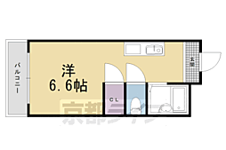 阪急京都本線 西京極駅 徒歩12分の賃貸マンション 4階ワンルームの間取り