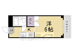 ウイング嵐山 1Kの間取図画像