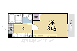 阪急嵐山線 松尾大社駅 徒歩9分の賃貸マンション 2階1Kの間取り
