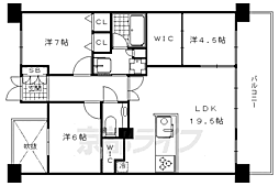 京都地下鉄東西線 太秦天神川駅 徒歩7分の賃貸マンション 6階3LDKの間取り