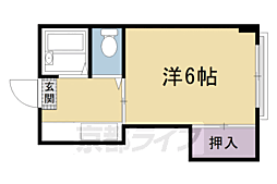阪急京都本線 西京極駅 徒歩8分の賃貸アパート 2階1Kの間取り