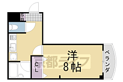 阪急京都本線 桂駅 徒歩5分の賃貸マンション 3階1Kの間取り