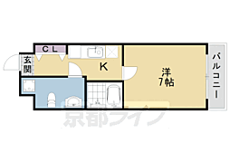 阪急京都本線 桂駅 徒歩2分の賃貸マンション 5階1Kの間取り