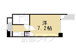 阪急京都本線 桂駅 徒歩1分の賃貸マンション 2階1Kの間取り