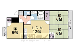 阪急京都本線 桂駅 徒歩20分の賃貸マンション 5階3LDKの間取り