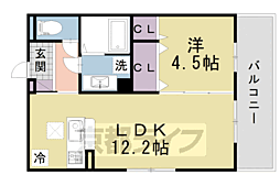 阪急京都本線 桂駅 徒歩13分の賃貸アパート 1階1LDKの間取り