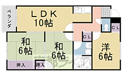 阪急京都本線 桂駅 徒歩19分の賃貸マンション 3階3LDKの間取り