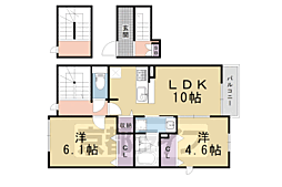 グレーヌ東寺 301 3階2LDKの間取り