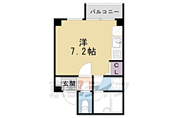 ＷＥＳＴ9西大路 1階ワンルームの間取り