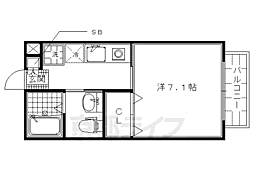 京阪本線 墨染駅 徒歩6分の賃貸アパート 1階1Kの間取り