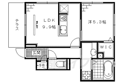京阪本線 中書島駅 徒歩33分の賃貸アパート 1階1LDKの間取り