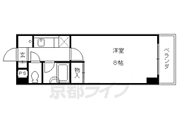 京阪本線 伏見稲荷駅 徒歩6分の賃貸マンション 2階1Kの間取り