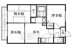 京阪本線 墨染駅 徒歩13分の賃貸アパート 1階3DKの間取り