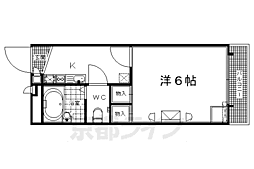 JR東海道・山陽本線 長岡京駅 徒歩35分の賃貸マンション 1階1Kの間取り