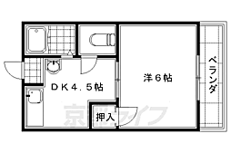 京阪宇治線 観月橋駅 徒歩8分の賃貸マンション 3階1Kの間取り