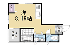 京阪本線 伏見桃山駅 徒歩11分の賃貸アパート 1階ワンルームの間取り
