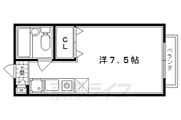 京阪本線 藤森駅 徒歩1分の賃貸アパート 2階1Kの間取り