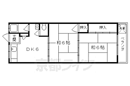 京阪本線 墨染駅 徒歩7分の賃貸マンション 3階2DKの間取り