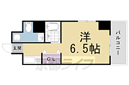 阪急京都本線 西院駅 徒歩5分の賃貸マンション 6階1Kの間取り