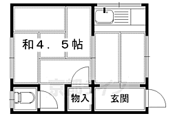 京都市営烏丸線 くいな橋駅 徒歩9分の賃貸アパート 2階1Kの間取り