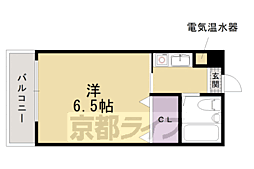 京阪本線 龍谷大前深草駅 徒歩3分の賃貸アパート 2階ワンルームの間取り