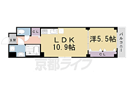 阪急京都本線 大宮駅 徒歩13分の賃貸マンション 3階1LDKの間取り