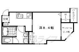 阪急京都本線 西院駅 徒歩2分の賃貸アパート 2階1Kの間取り