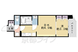 プレサンス十条凛華 1階1DKの間取り