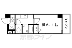 阪急京都本線 大宮駅 徒歩5分の賃貸マンション 5階1Kの間取り