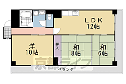 阪急京都本線 桂駅 徒歩10分の賃貸マンション 3階3LDKの間取り