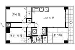 JR山陰本線 太秦駅 徒歩15分の賃貸マンション 4階3LDKの間取り