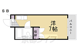 阪急嵐山線 上桂駅 徒歩1分の賃貸マンション 1階1Kの間取り